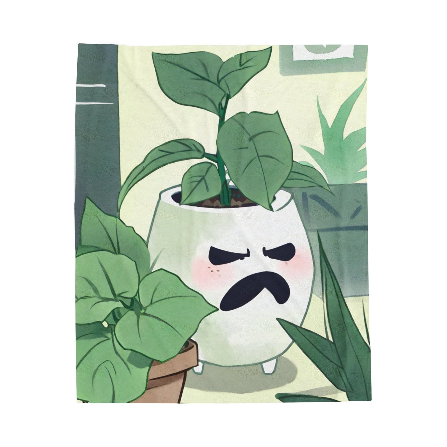 Grumpy Plush Blanket - Annoyed Aroids