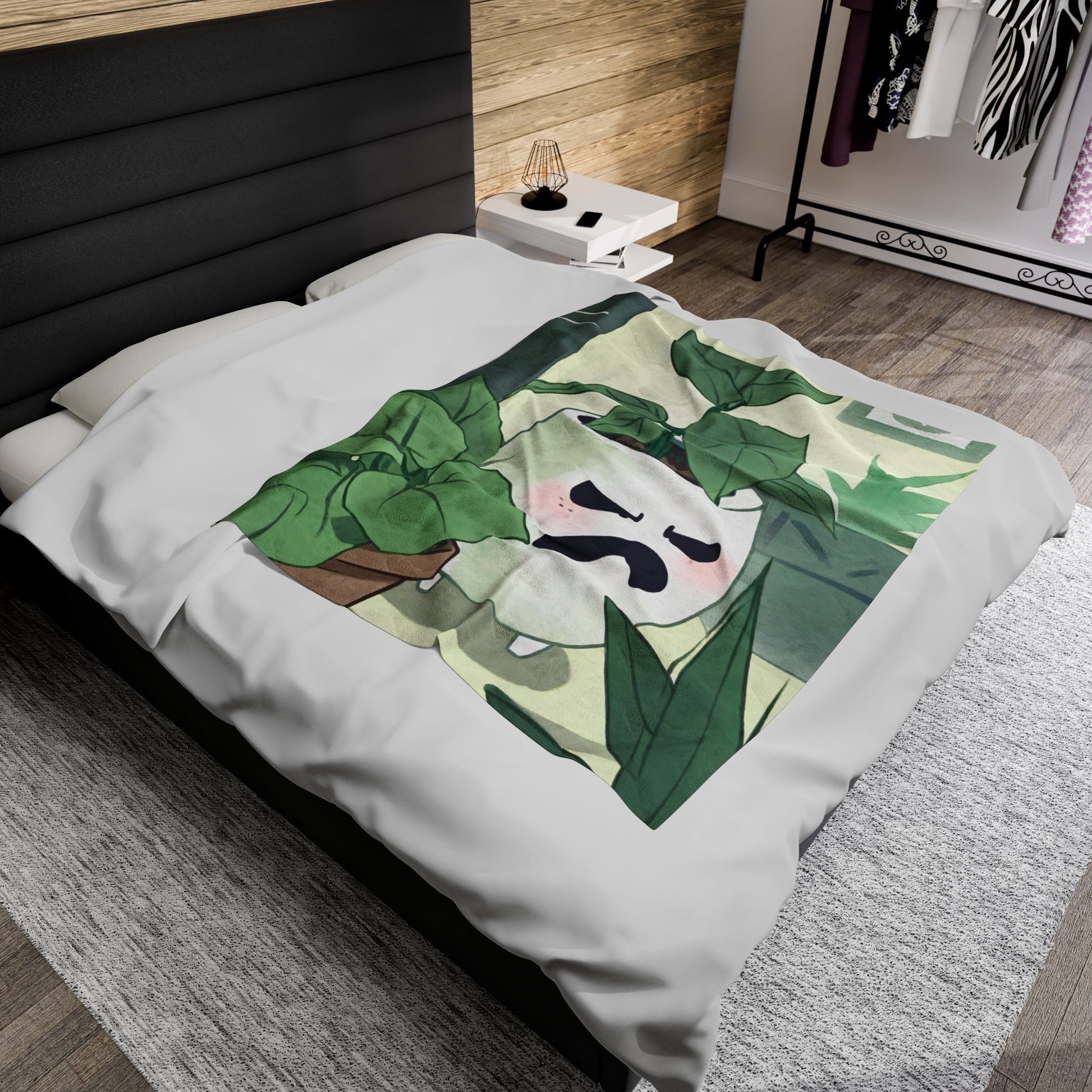 Grumpy Plush Blanket - Annoyed Aroids
