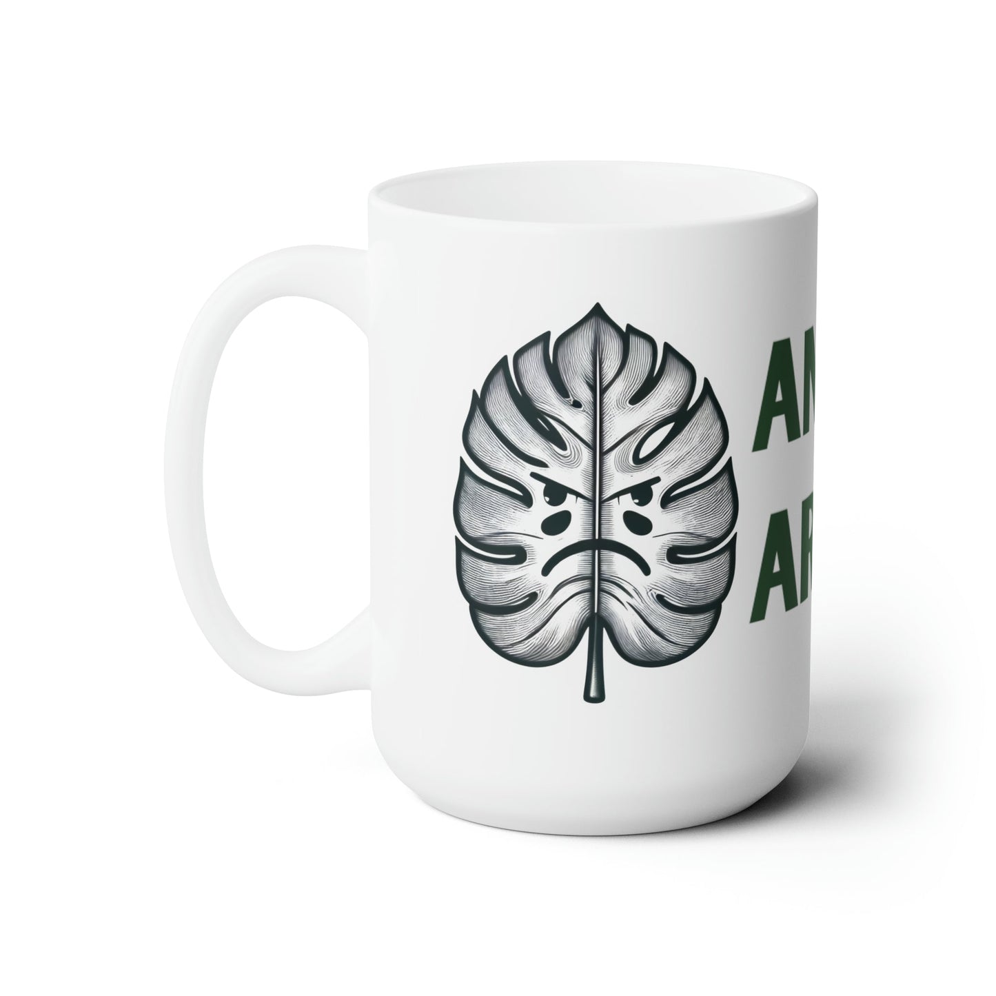 Monstera Logo Ceramic Mug 15oz - Annoyed Aroids