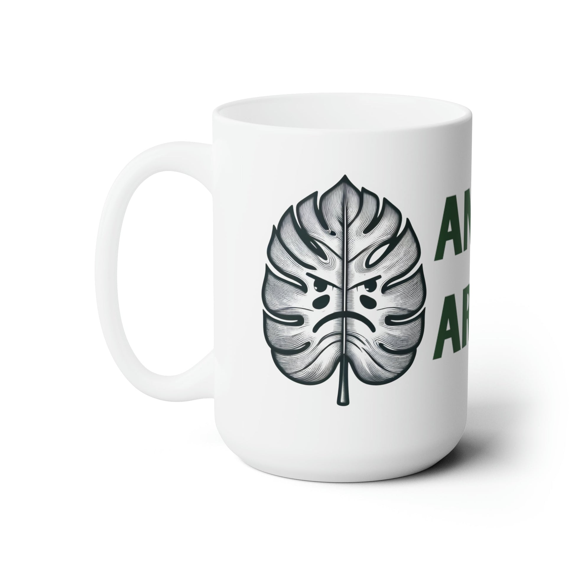 Monstera Logo Ceramic Mug 15oz - Annoyed Aroids