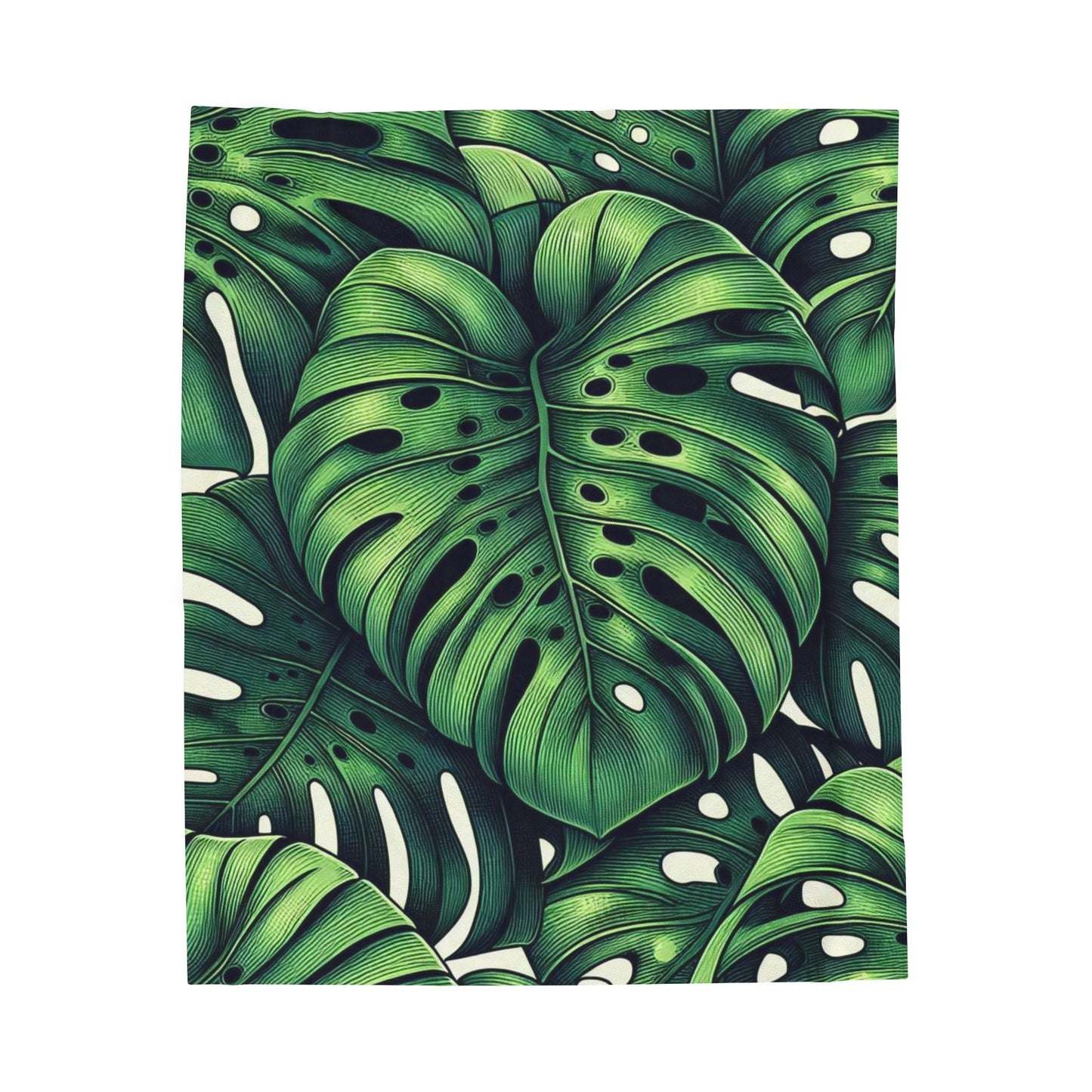 Monstera Velveteen Plush Blanket - Annoyed Aroids