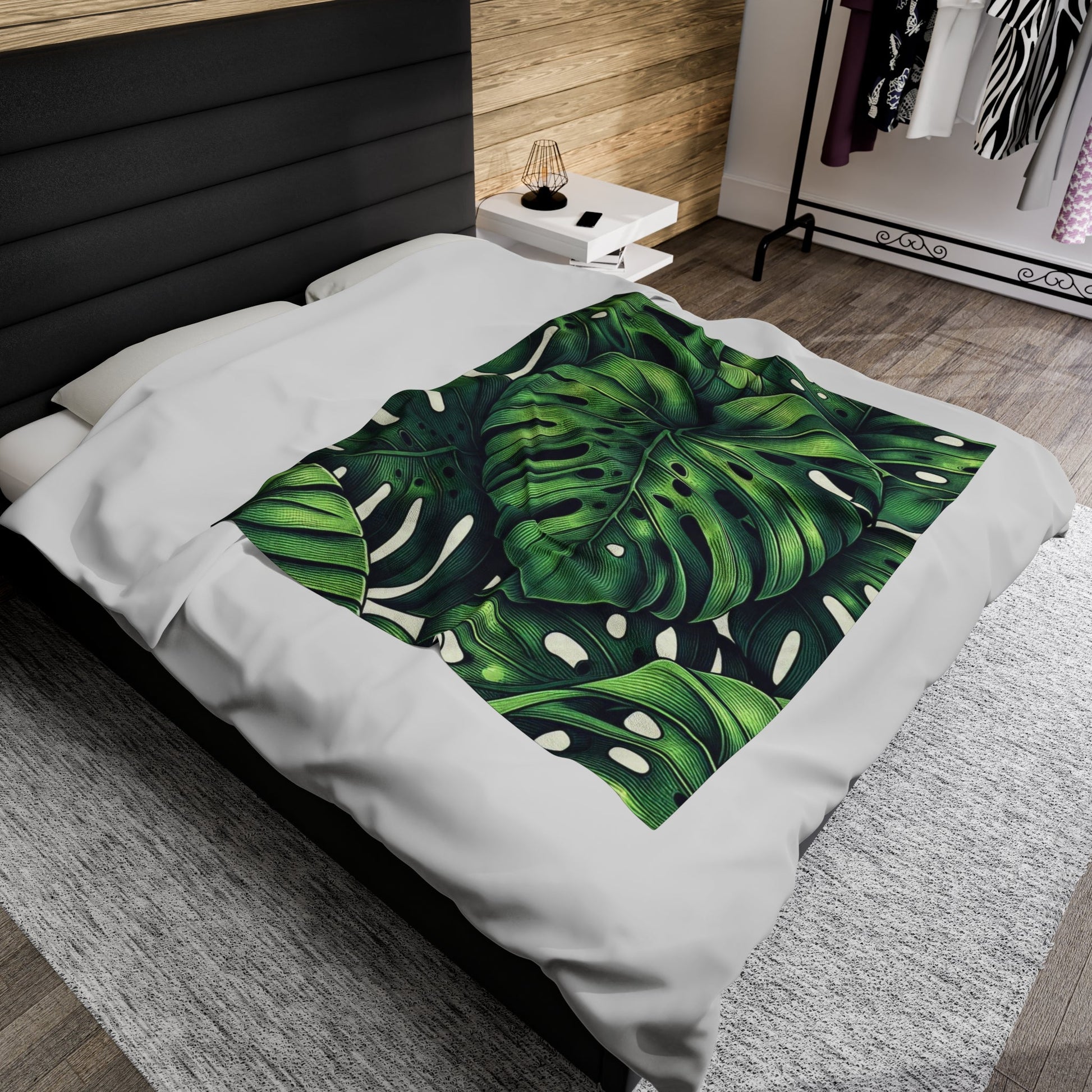 Monstera Velveteen Plush Blanket - Annoyed Aroids