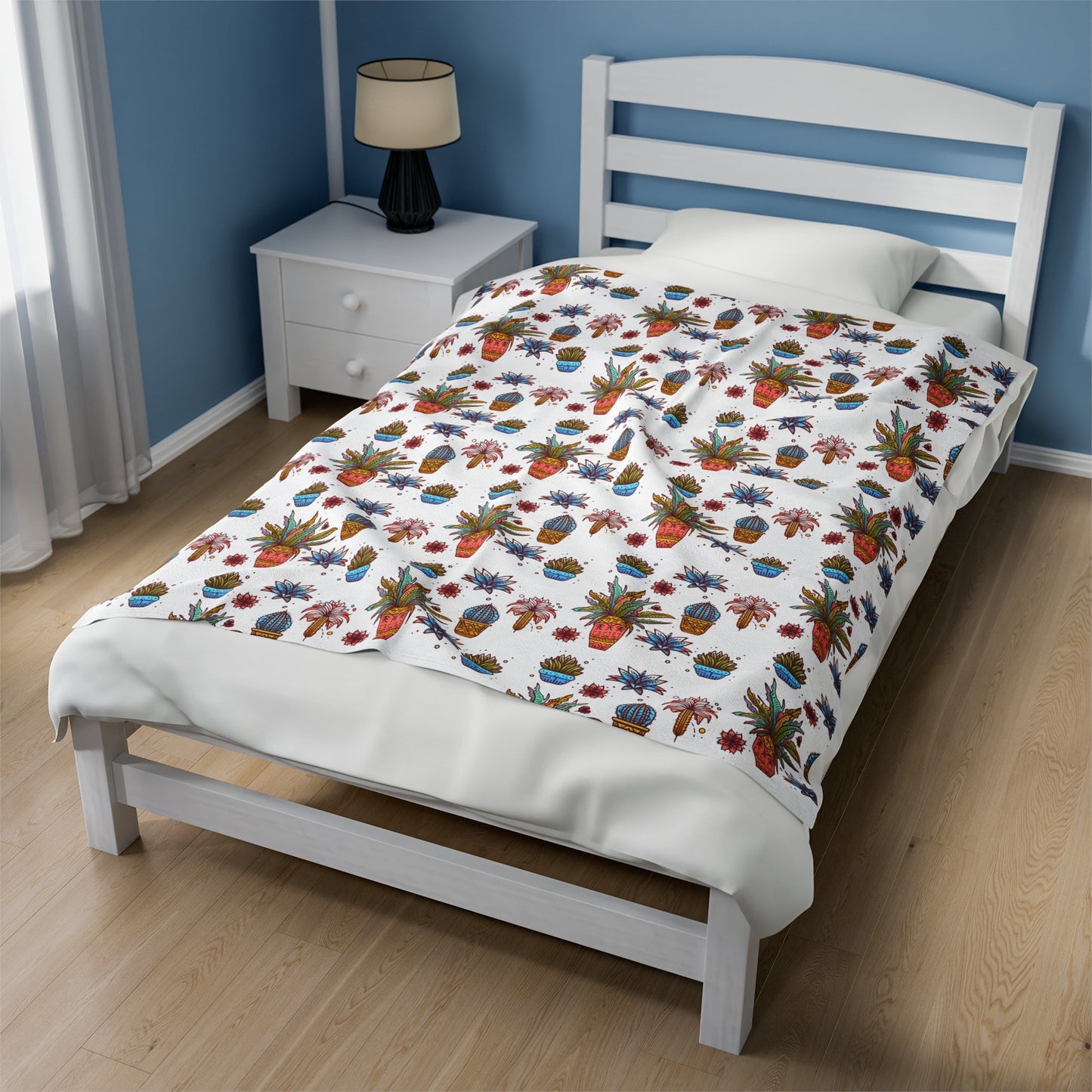 Sunset Plants Pattern Velveteen Plush Blanket - Annoyed Aroids