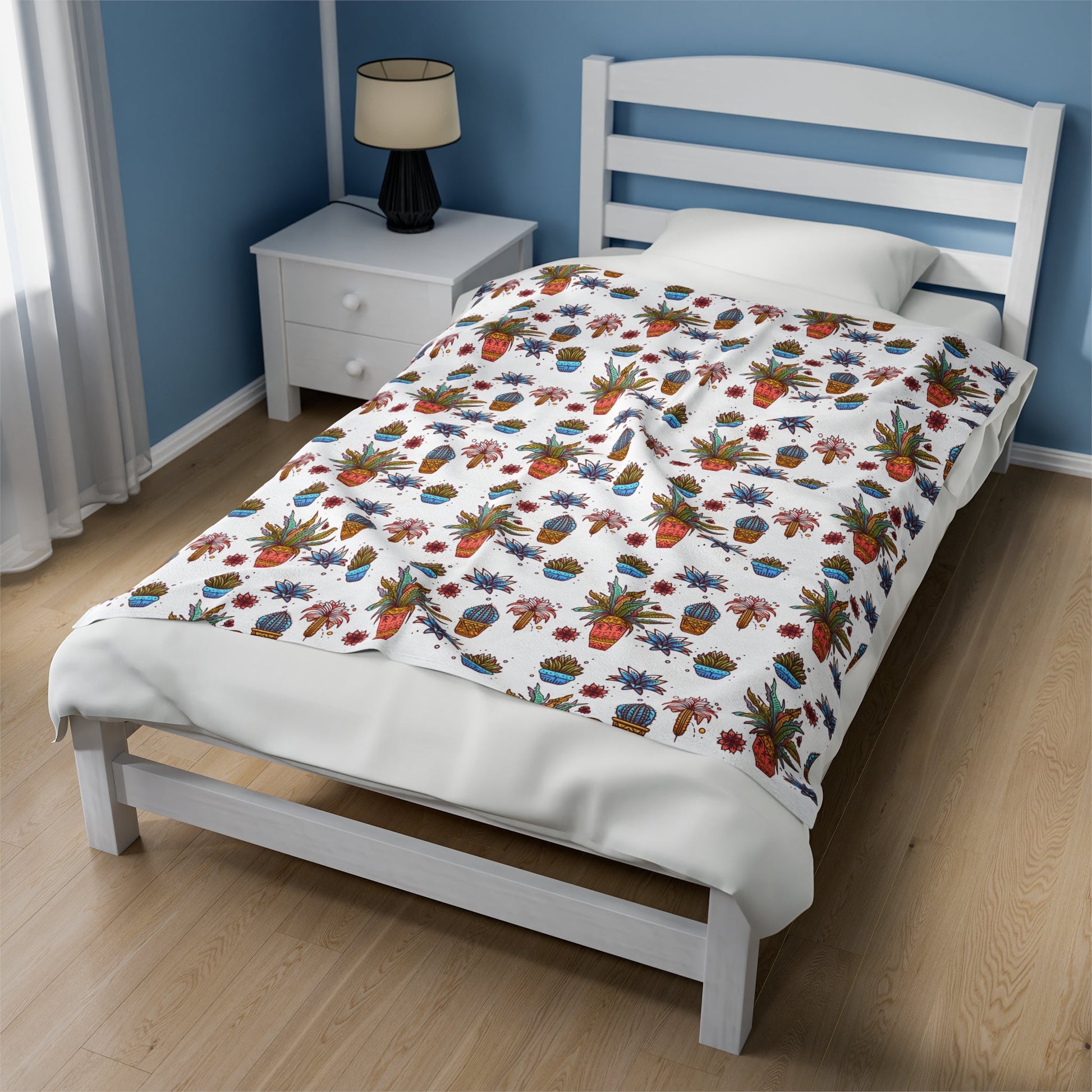 Sunset Plants Pattern Velveteen Plush Blanket - Annoyed Aroids