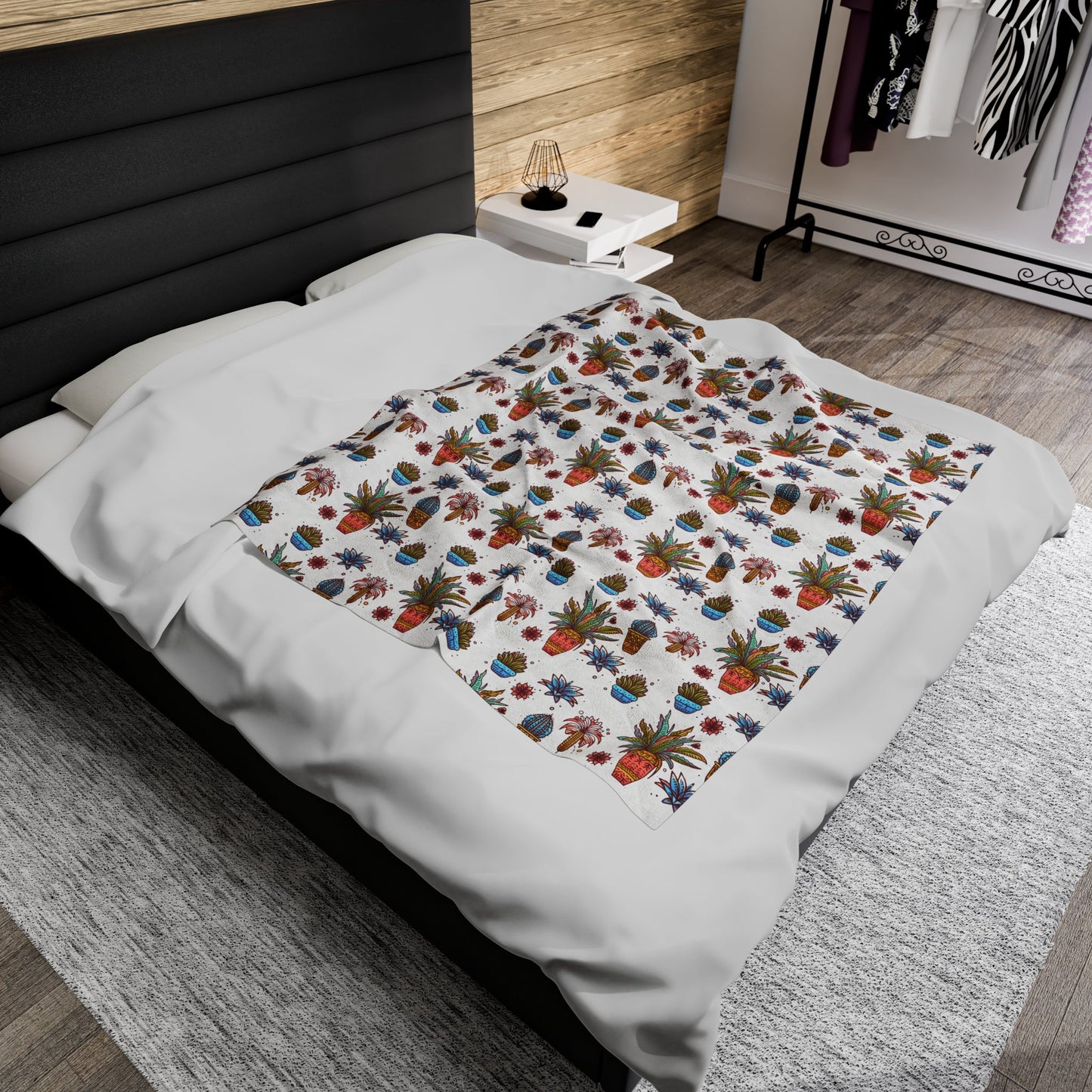 Sunset Plants Pattern Velveteen Plush Blanket - Annoyed Aroids