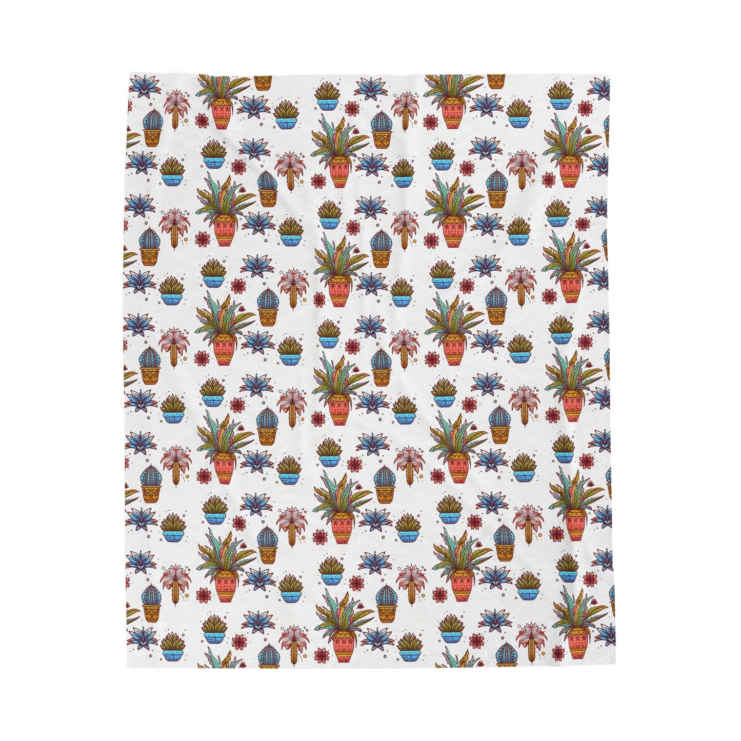 Sunset Plants Pattern Velveteen Plush Blanket - Annoyed Aroids