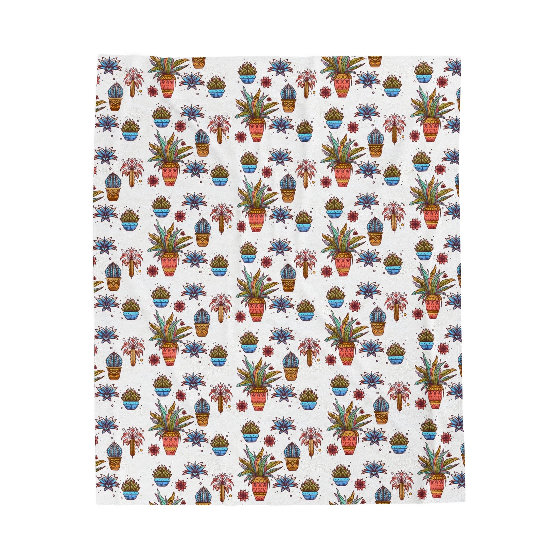 Sunset Plants Pattern Velveteen Plush Blanket - Annoyed Aroids