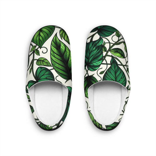 Vining Leaves Women's Indoor Slippers - Annoyed Aroids